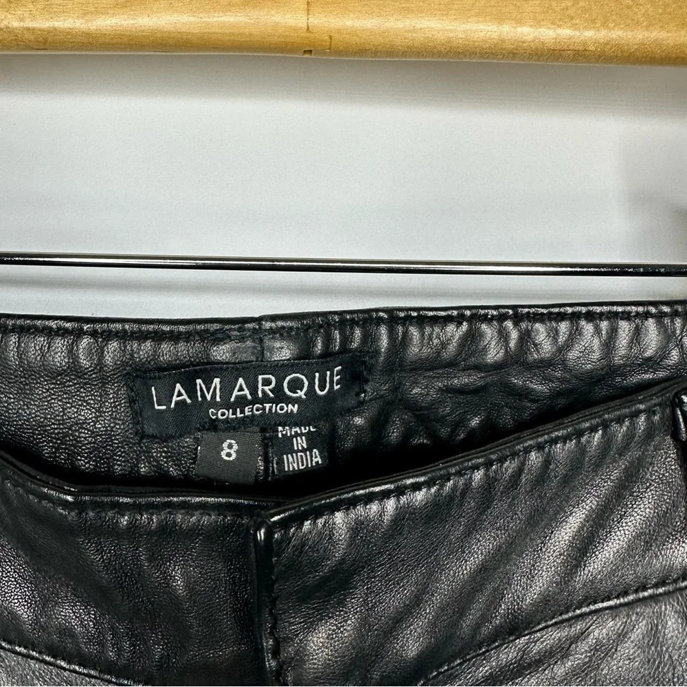 LaMarque Leather Lined Moto Style Pants Size 8 - Picture 3 of 6